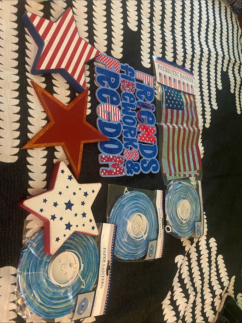 Patriotic Stars & Freedom Sign Decor - Red, White, Blue